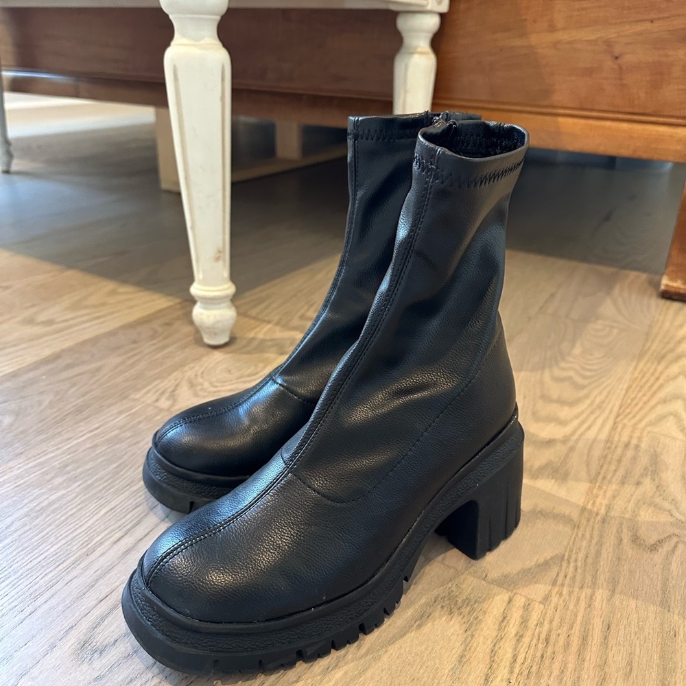 Leather sock booties
